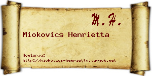 Miokovics Henrietta névjegykártya